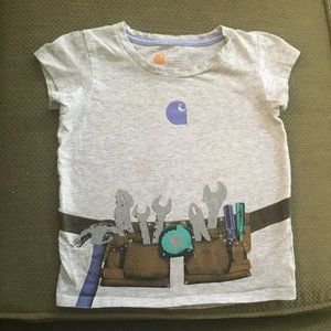 Carhartt Size 4T - Tool belt graphic print - Gray short sleeve - Unisex